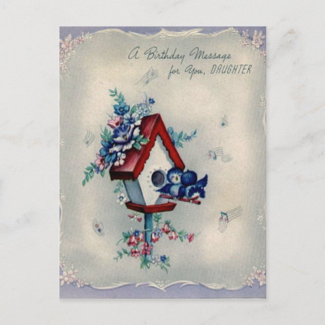Tarjeta postal de cumpleaños de época (Anverso)