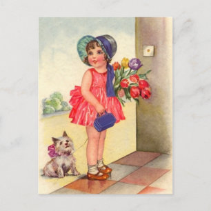 Tarjeta postal de cumpleaños de época