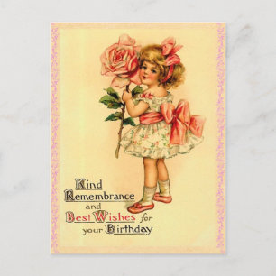 Tarjeta postal de cumpleaños de época