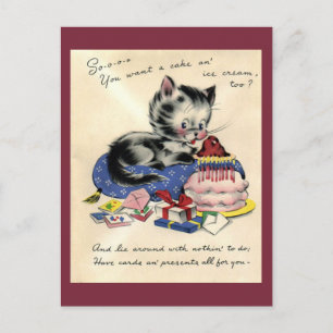 Tarjeta postal de cumpleaños de época