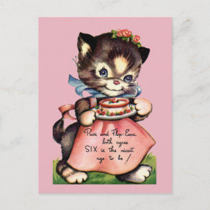 Tarjeta postal de cumpleaños de época