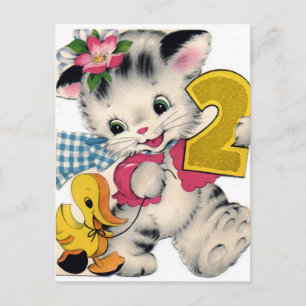 Tarjeta postal de cumpleaños de época