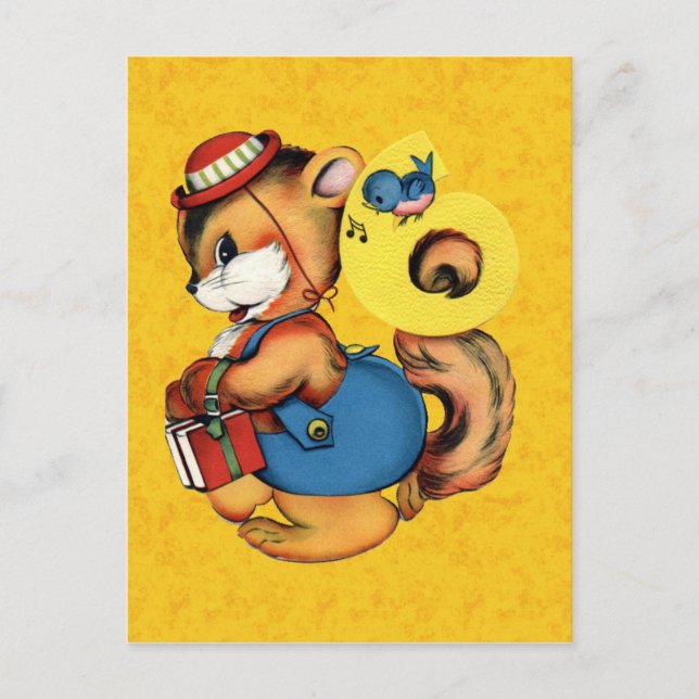 Tarjeta postal de cumpleaños de época (Anverso)
