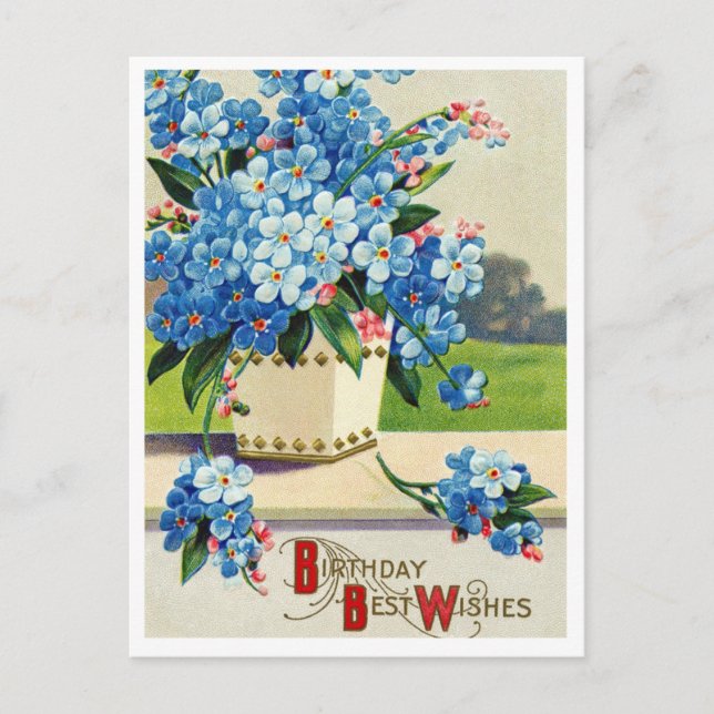 Tarjeta postal de cumpleaños de época (Anverso)