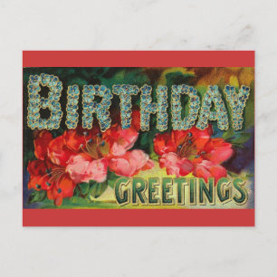 Tarjeta postal de cumpleaños de época