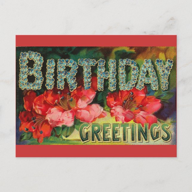 Tarjeta postal de cumpleaños de época (Anverso)