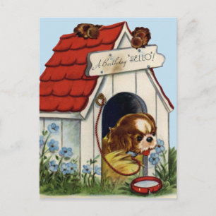 Tarjeta postal de cumpleaños de época