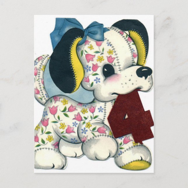 Tarjeta postal de cumpleaños de época (Anverso)