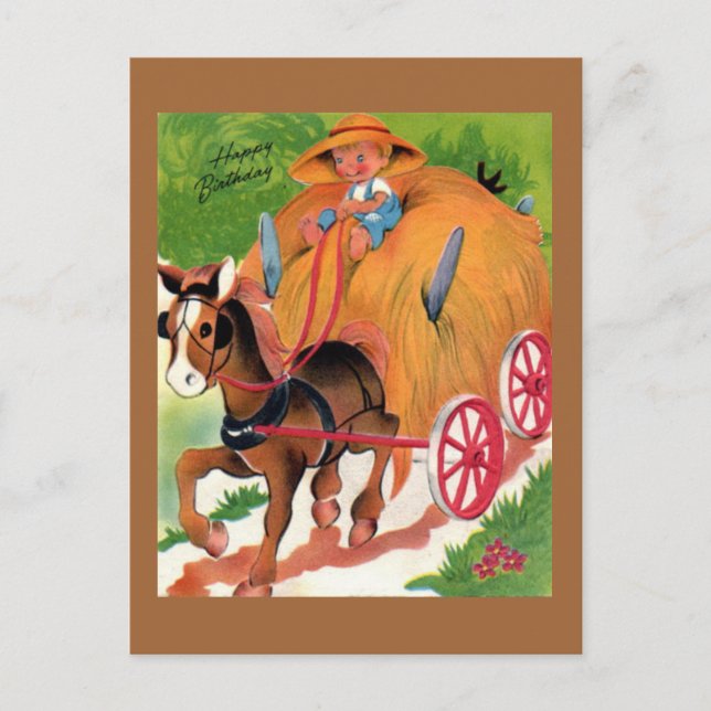 Tarjeta postal de cumpleaños de época (Anverso)