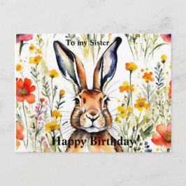Tarjeta postal de cumpleaños de liebre mágica (edi