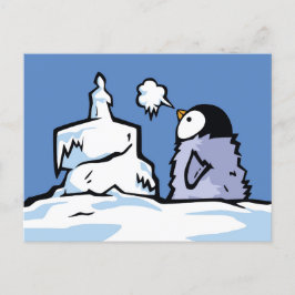 Tarjeta postal de cumpleaños de pingüino