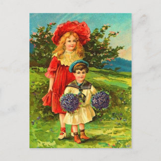 Tarjeta postal de cumpleaños de primavera para niñ