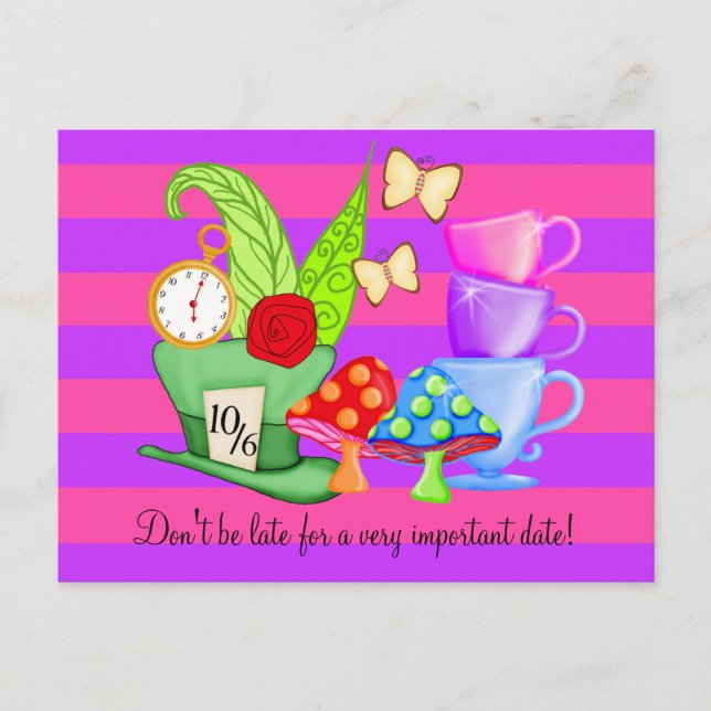 Tarjeta postal de cumpleaños de Wonderland (Anverso)