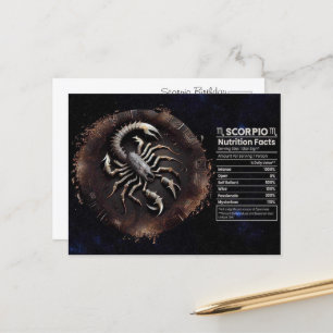 Tarjeta postal de cumpleaños del zodiaco Escorpio