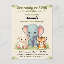Tarjeta postal de cumpleaños del Zoológico Rugient