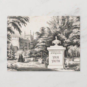 Tarjeta postal de cumpleaños divertida "En memoria