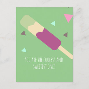 Tarjeta postal de cumpleaños dulce de paleta helad