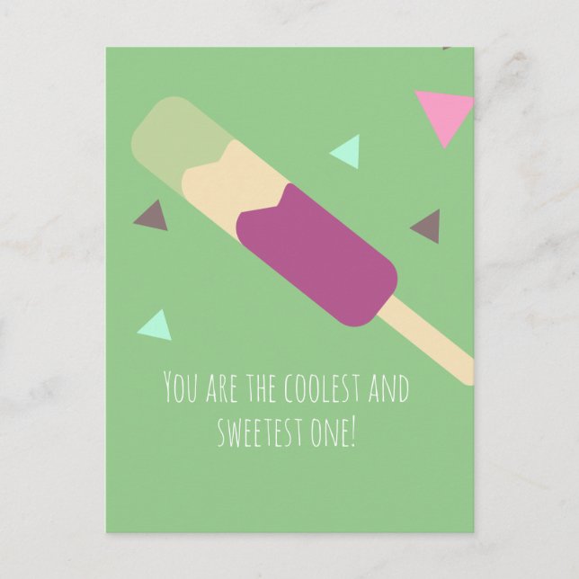Tarjeta postal de cumpleaños dulce de paleta helad (Anverso)