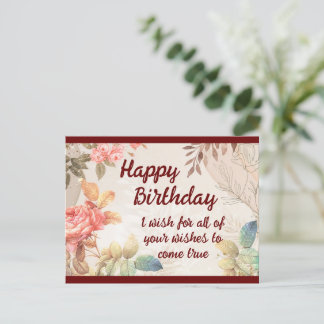 Tarjeta postal de cumpleaños feliz