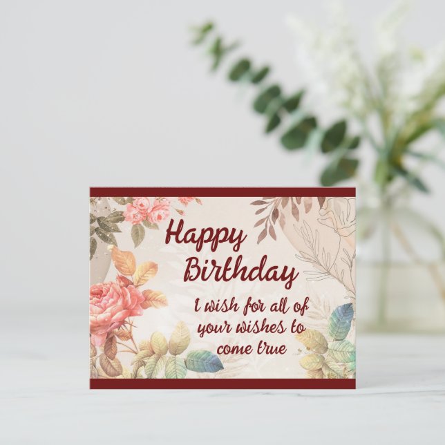 Tarjeta postal de cumpleaños feliz (Anverso de pie)