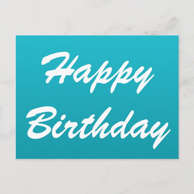 Tarjeta postal de cumpleaños feliz azul brillante (Anverso)