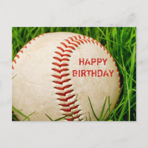 Tarjeta postal de cumpleaños feliz de béisbol