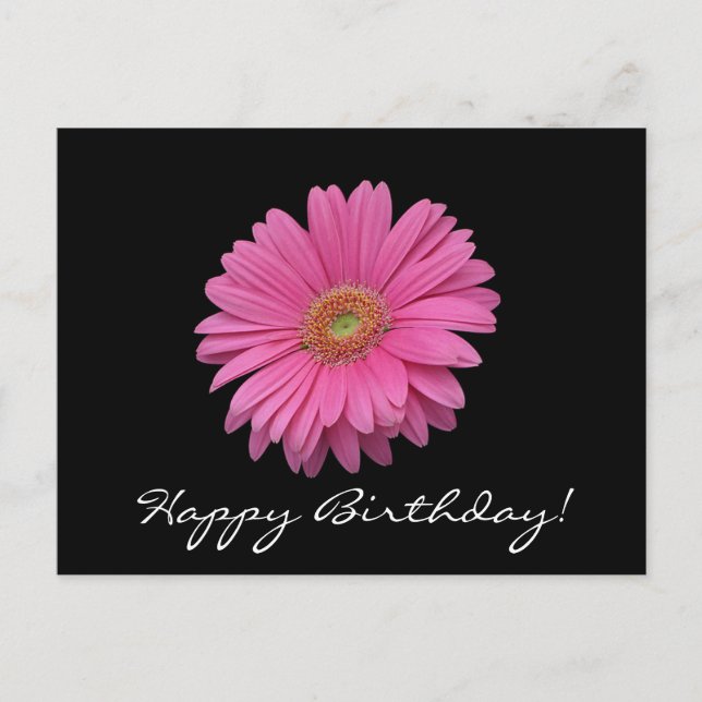 Tarjeta postal de cumpleaños feliz de Gerbera Dais (Anverso)
