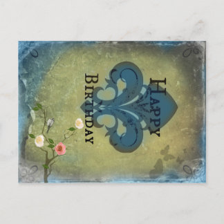 Tarjeta postal de cumpleaños Fleur de Lis