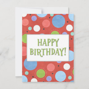Tarjeta postal de cumpleaños genérica verde azul n