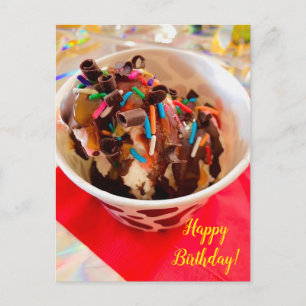 Tarjeta postal de cumpleaños Ice Cream Sundae