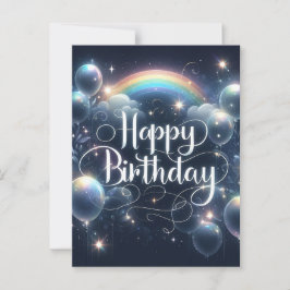 Tarjeta postal de cumpleaños negra preciosa