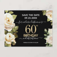 Tarjeta postal de cumpleaños número 60 de Rosas Bl