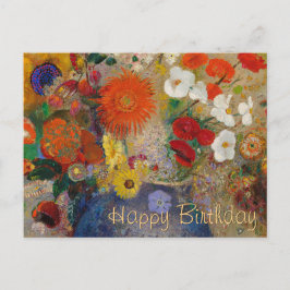 Tarjeta postal de cumpleaños Odilon Redon Flowers