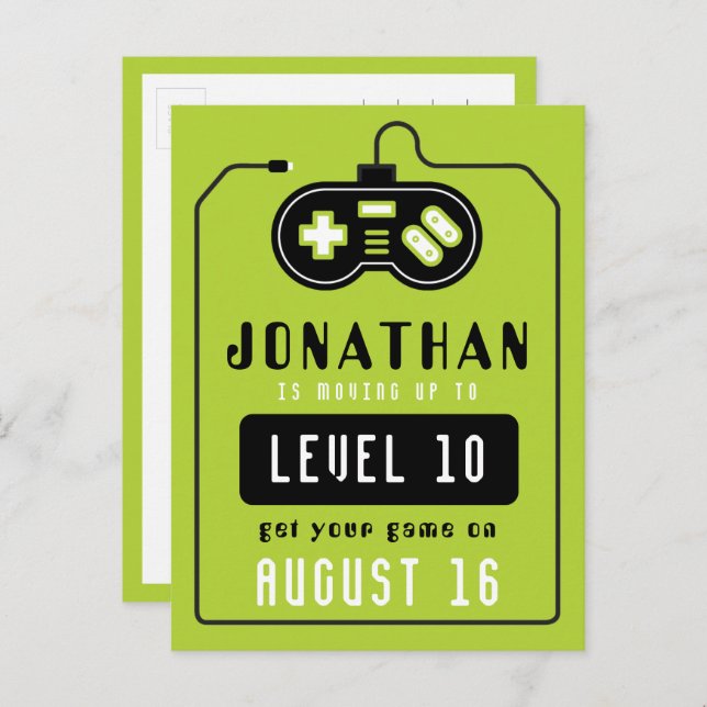 Tarjeta postal de cumpleaños para camión de videoj (Anverso / Reverso)