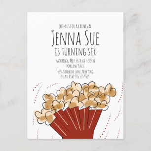Tarjeta postal de cumpleaños para fiesta de cine a