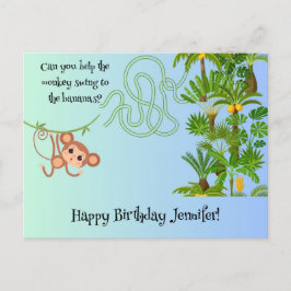 Tarjeta postal de cumpleaños para los monos y los 