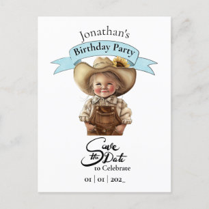 Tarjeta postal de cumpleaños para niño Vaquero Sal