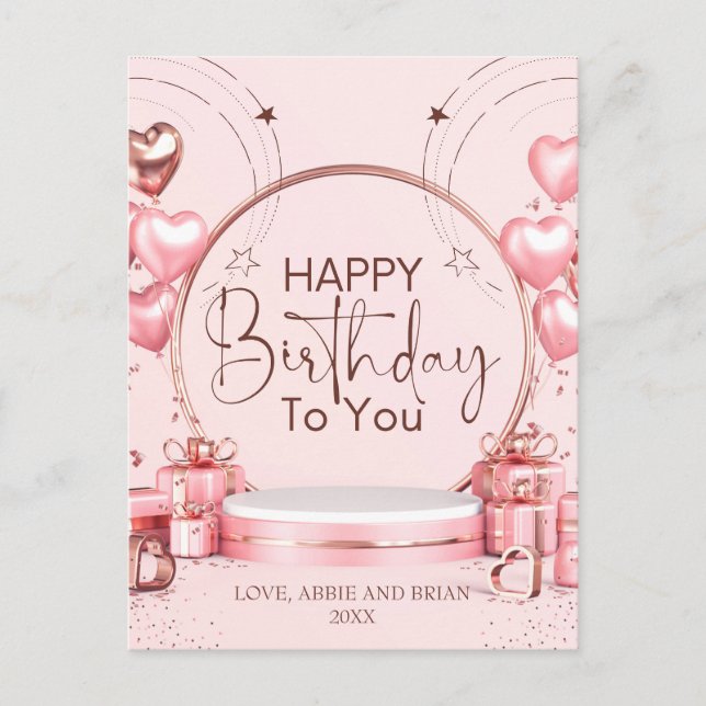 Tarjeta postal de cumpleaños personalizada Celebra (Anverso)