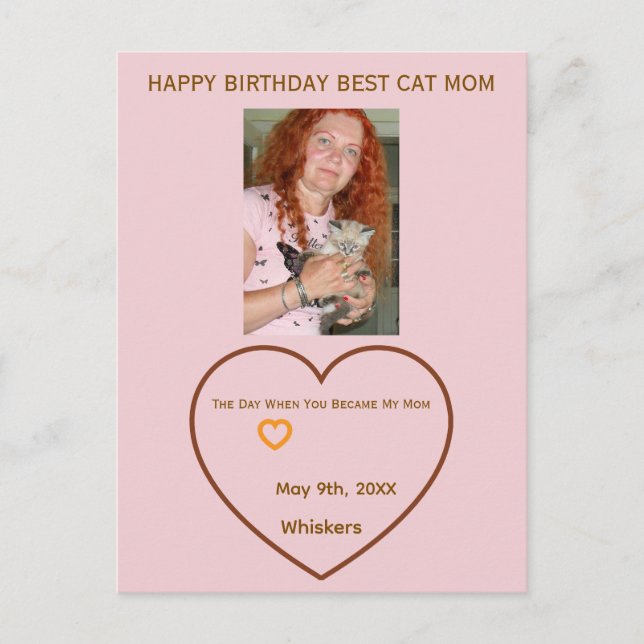 Tarjeta postal de cumpleaños personalizada con fot (Anverso)