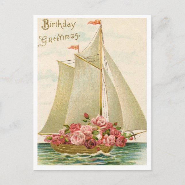 Tarjeta postal de cumpleaños vintage (Anverso)