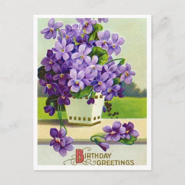 Tarjeta postal de cumpleaños vintage (Anverso)