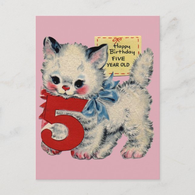 Tarjeta postal de cumpleaños vintage (Anverso)