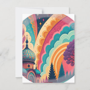 Tarjeta Postal de Cúpula de Fantasía de Tinta Comp