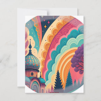 Tarjeta Postal de Cúpula de Fantasía de Tinta Comp