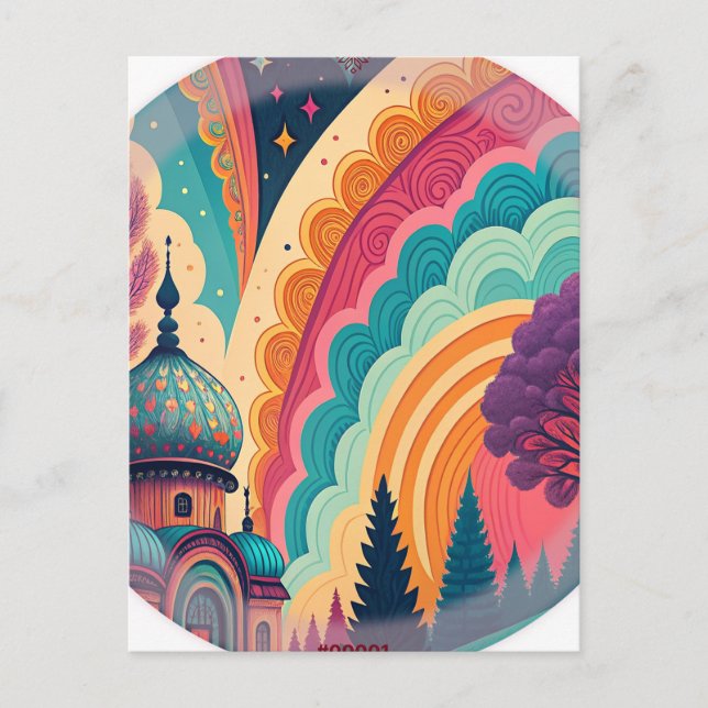 Tarjeta Postal de Cúpula de Fantasía de Tinta Comp (Anverso)