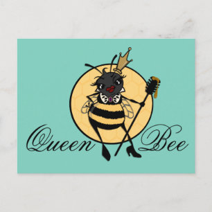 TARJETA POSTAL DE CUTE QUEEN BEE HORIZONTAL
