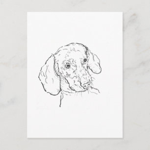 Tarjeta postal de Dachshund – Ilustración de perro