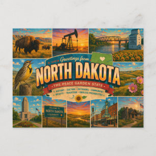 Tarjeta postal de Dakota del Norte