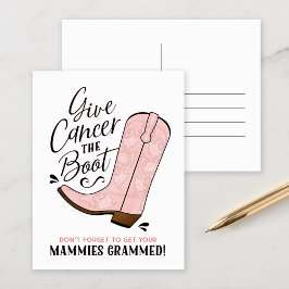 Tarjeta postal de 'Dale la bota al cáncer'
