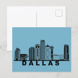 Tarjeta postal de Dallas – Silueta icónica del hor